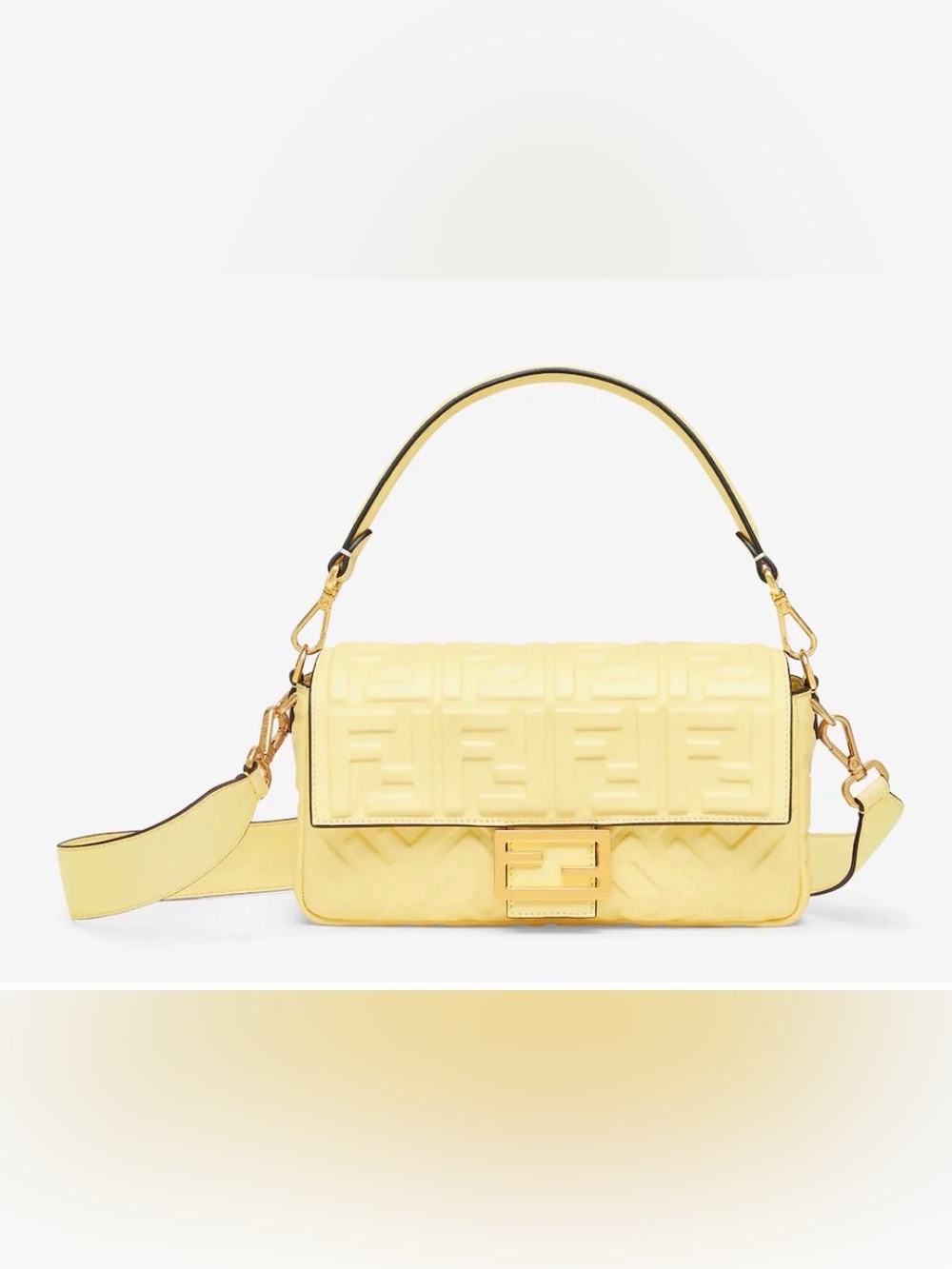 NWT Fendi Yellow Iconic medium Baguette bag